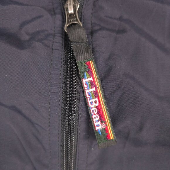 L.L. Bean Mens Navy Nylon hooded Jacket SZ L With Zip Pockets & Adjustable Hem - Picture 6 of 8